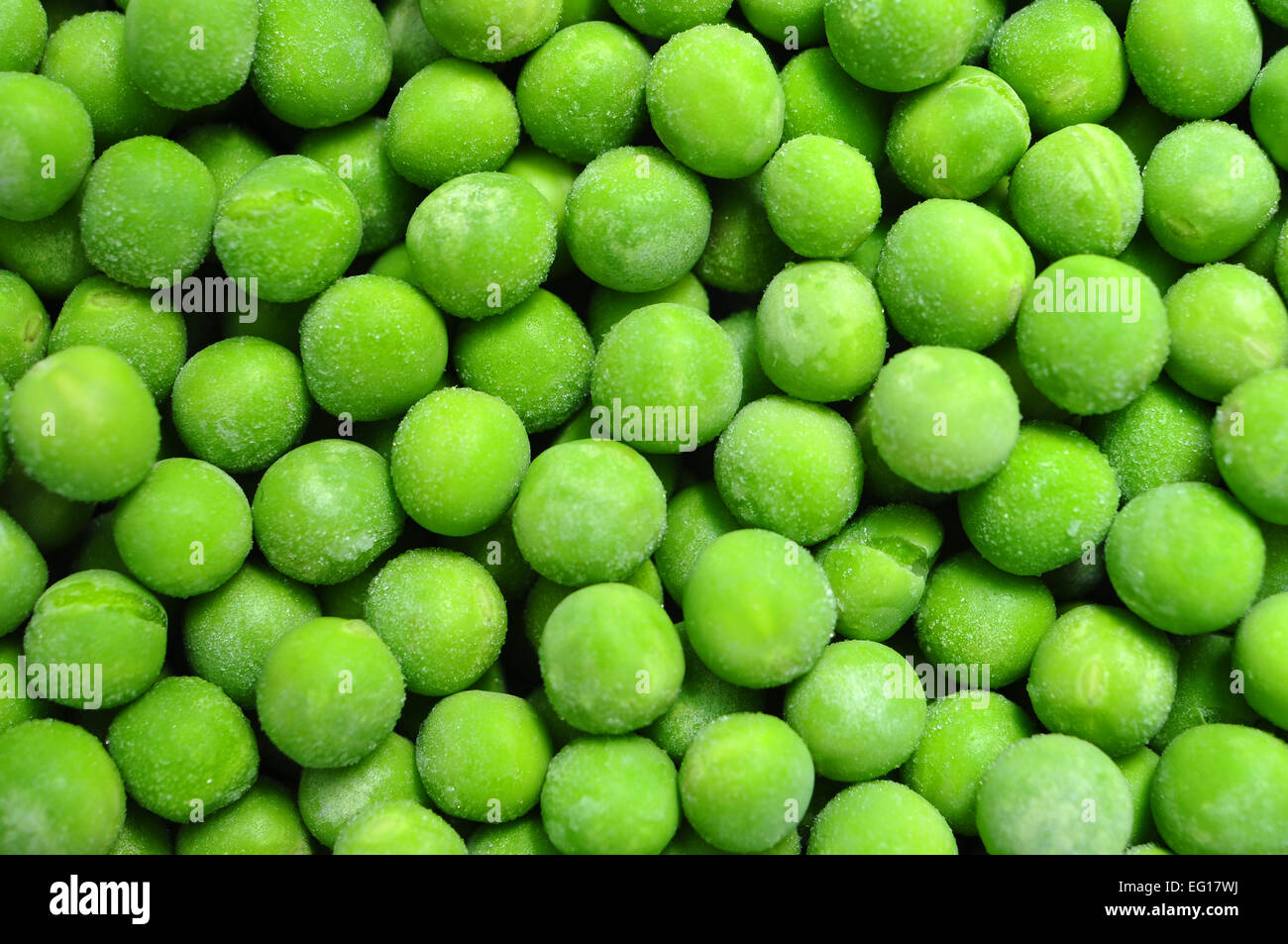 gefrorene Erbsen grüne Bohnen Textur Muster Hintergrund Stockfoto