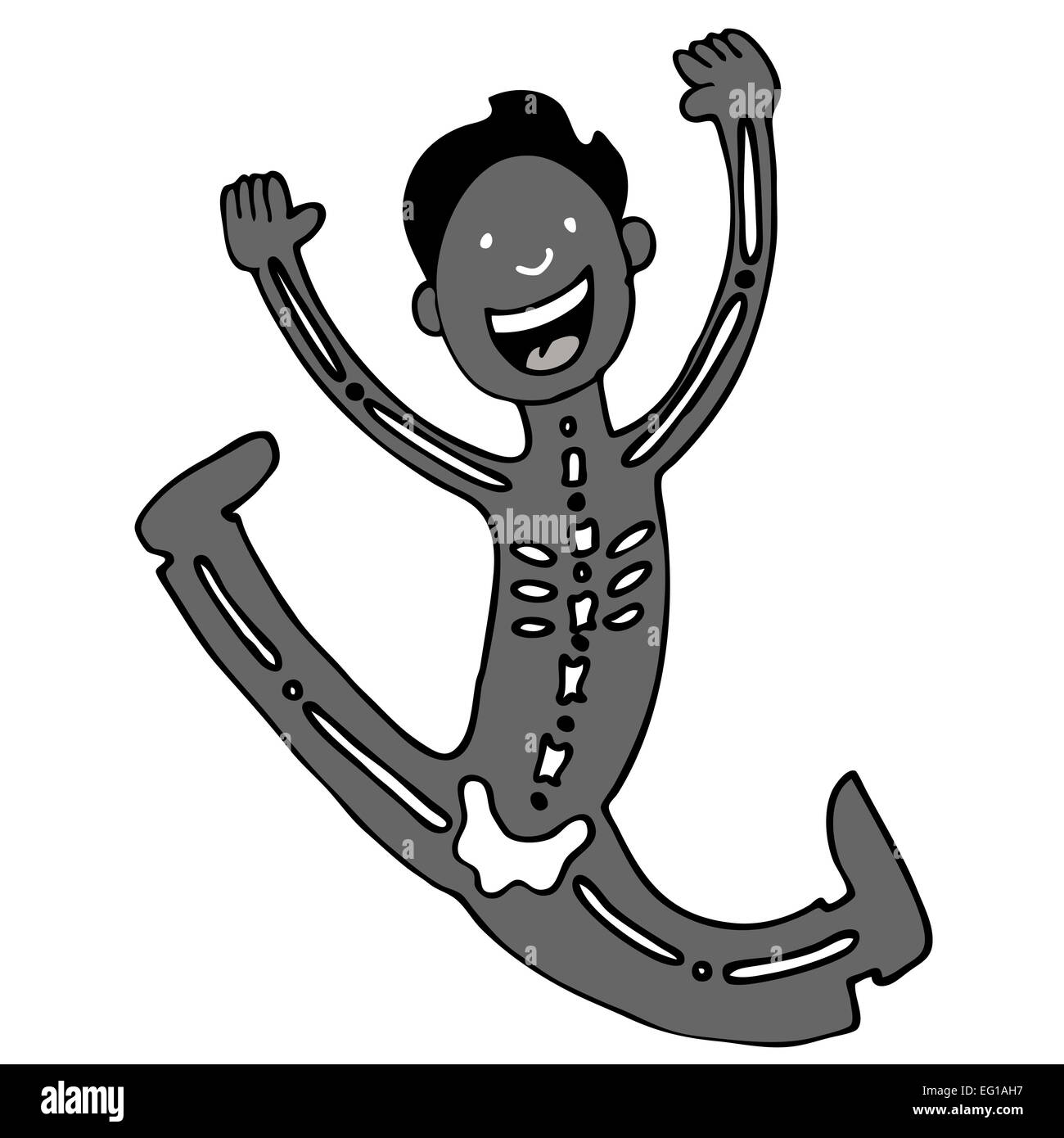 Ein Bild von ein Röntgenbild von einem Mann mit gesunden Knochen. Stockfoto