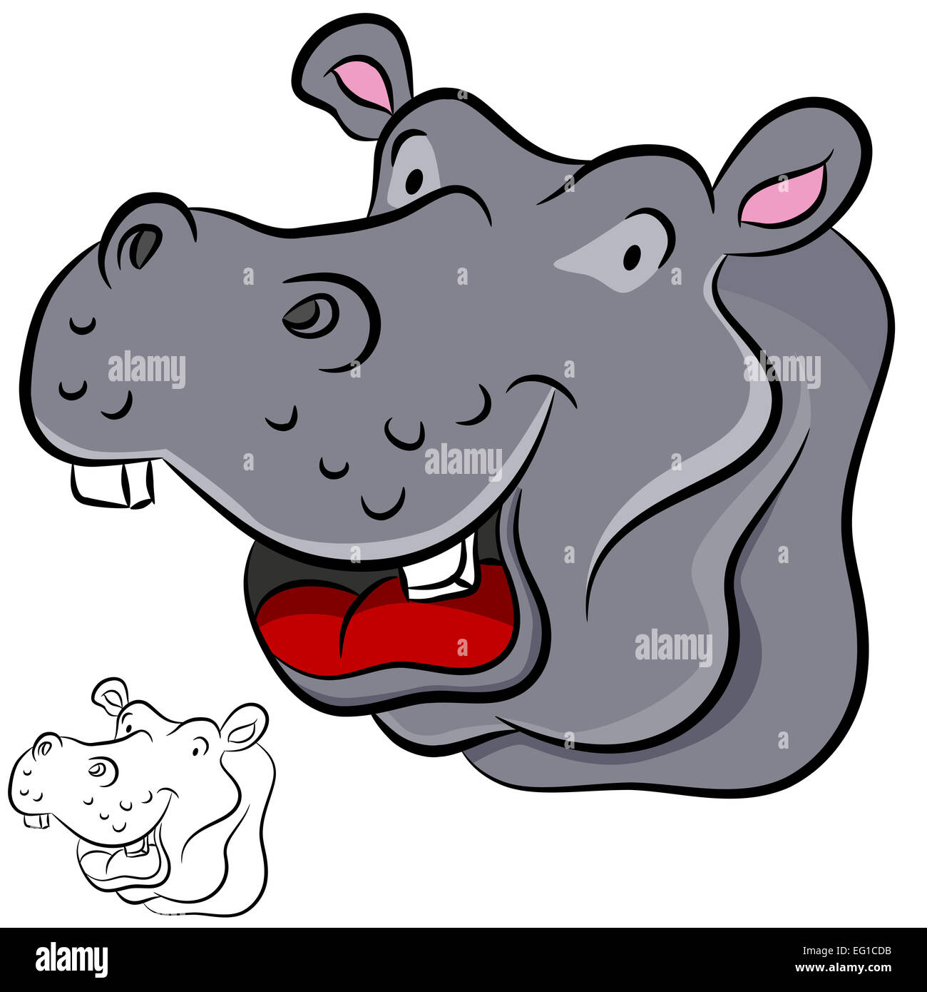 Ein Bild Von Einem Nilpferd Cartoon Gesicht Stockfotografie Alamy