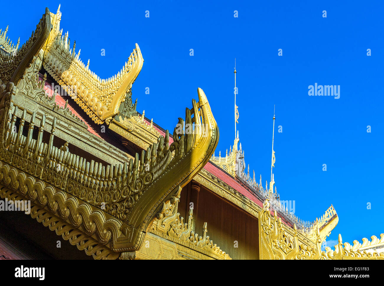 Myanmar, Mandalay, den königlichen Palast. Stockfoto