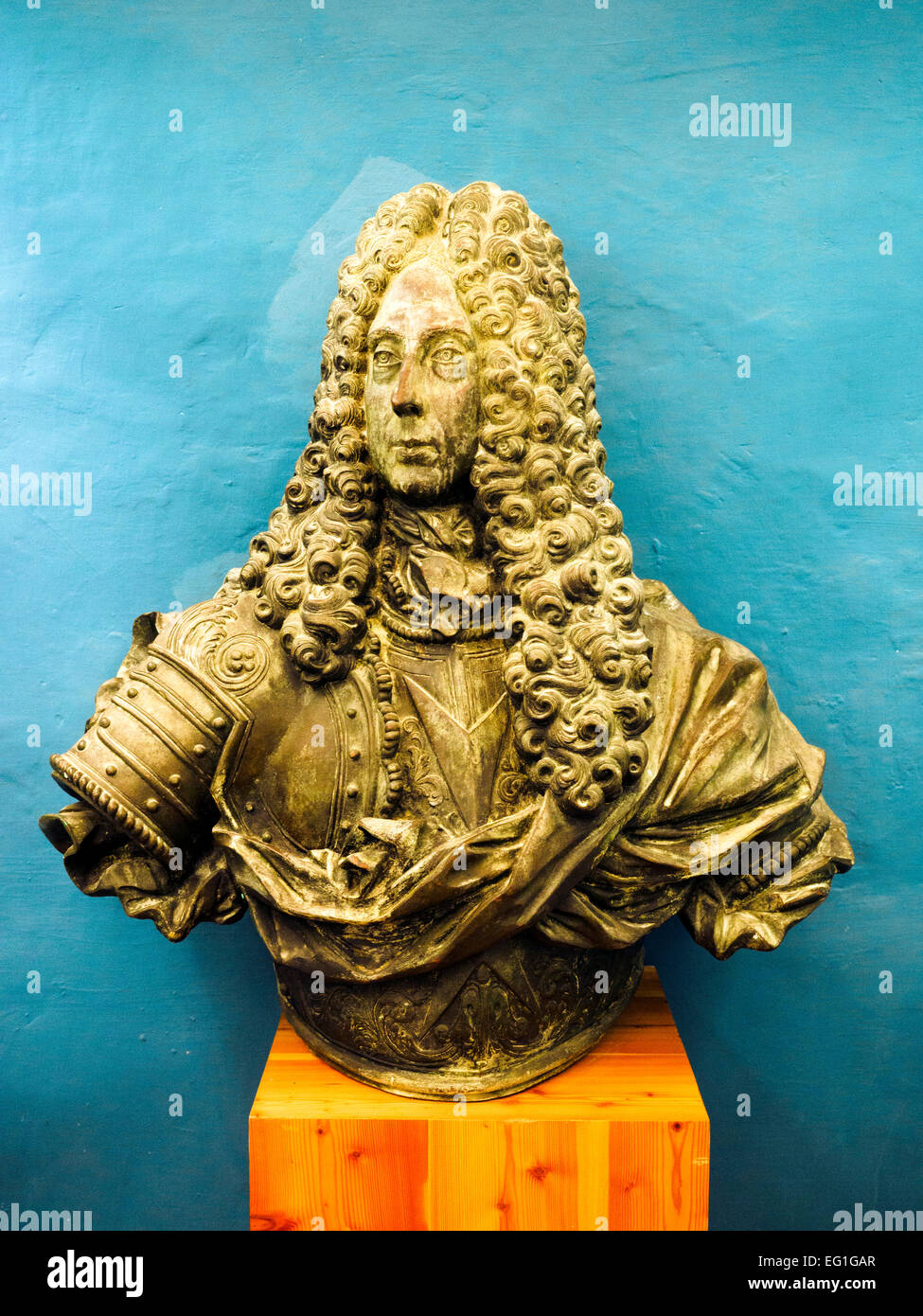 Bronze-Büste des Grand Master Don Antonio Manoel de Vilhena im Manoel Theater - Valletta, Malta Stockfoto