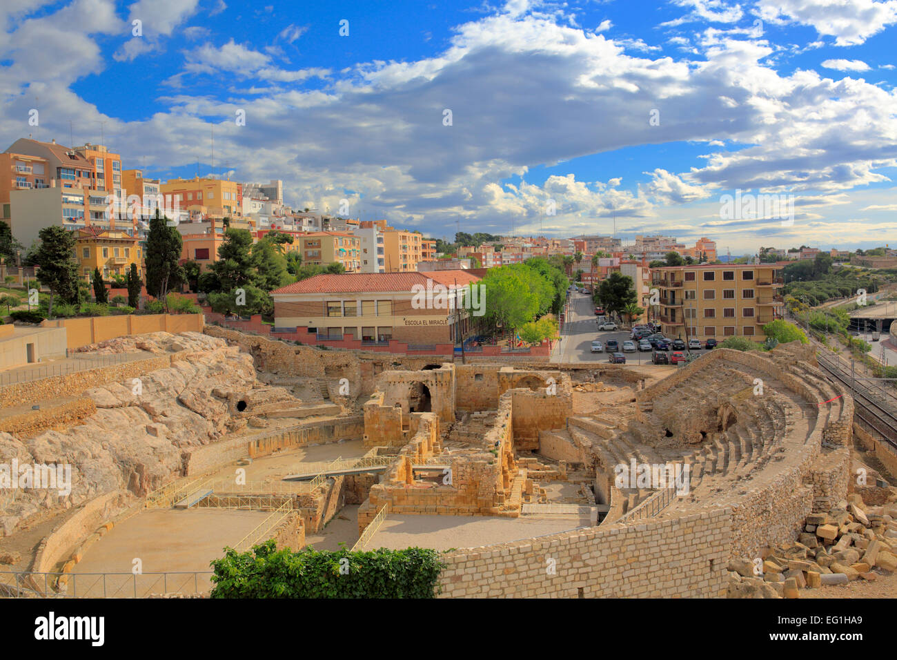 Römisches Amphitheater, Tarragona, Katalonien, Spanien Stockfoto