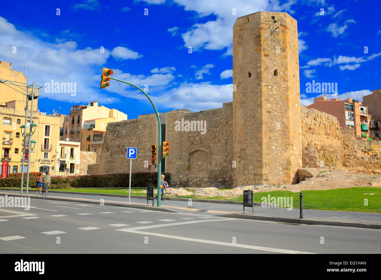 Gallische Tower, römischen Zirkus und das Prätorium, Tarragona, Katalonien, Spanien Stockfoto