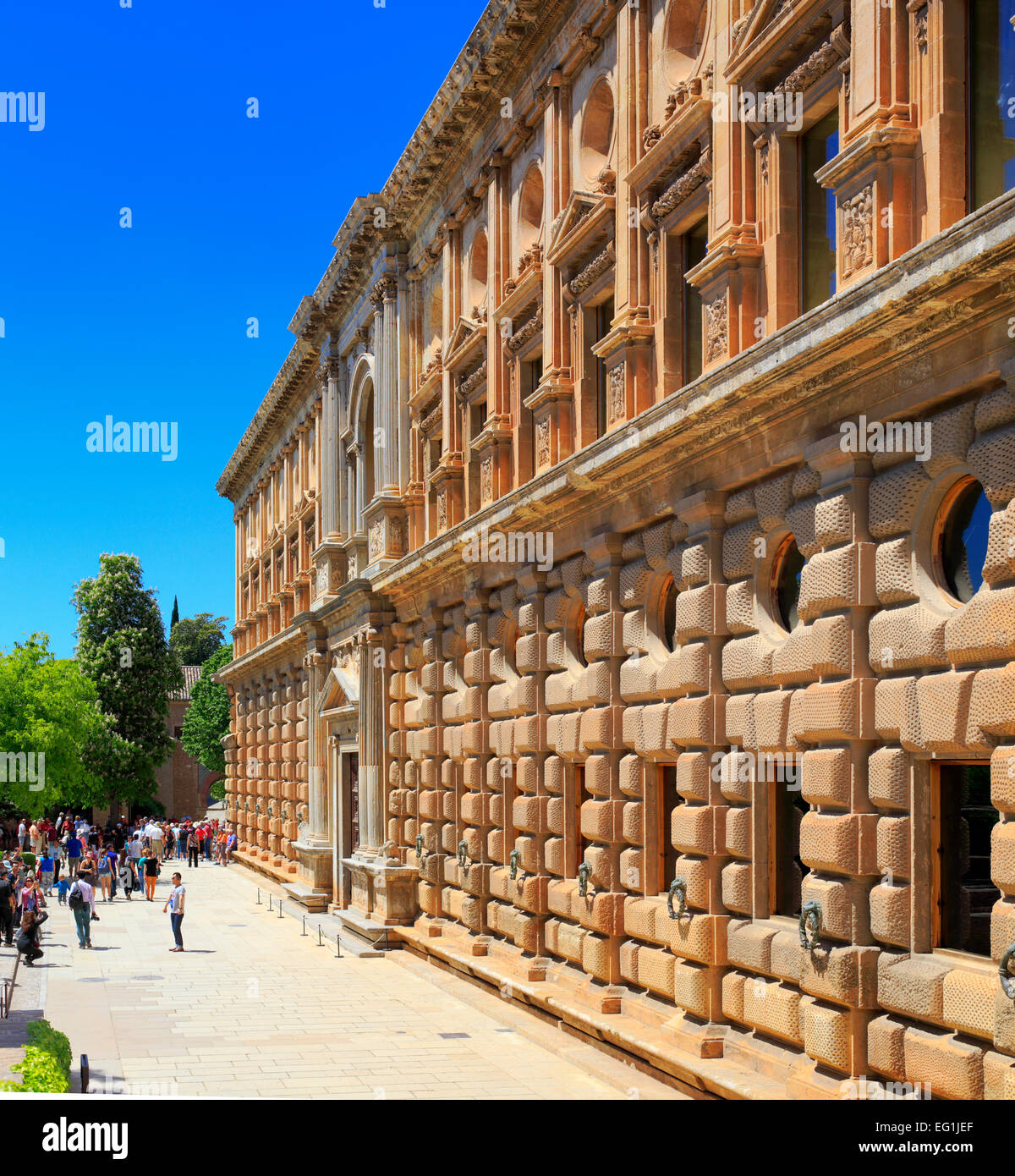 Palast Karls v., Alhambra, Granada, Andalusien, Spanien Stockfoto