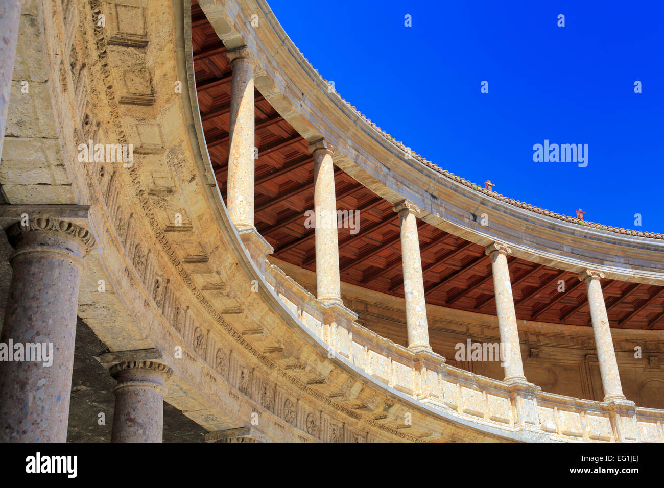 Terrasse von Palast von Charles V, Alhambra, Granada, Andalusien, Spanien Stockfoto