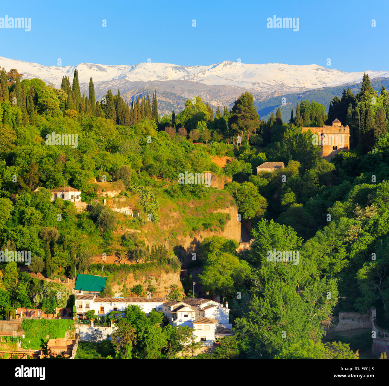 Schneebedeckten Bergen der Sierra Nevada, Granada, Andalusien, Spanien Stockfoto