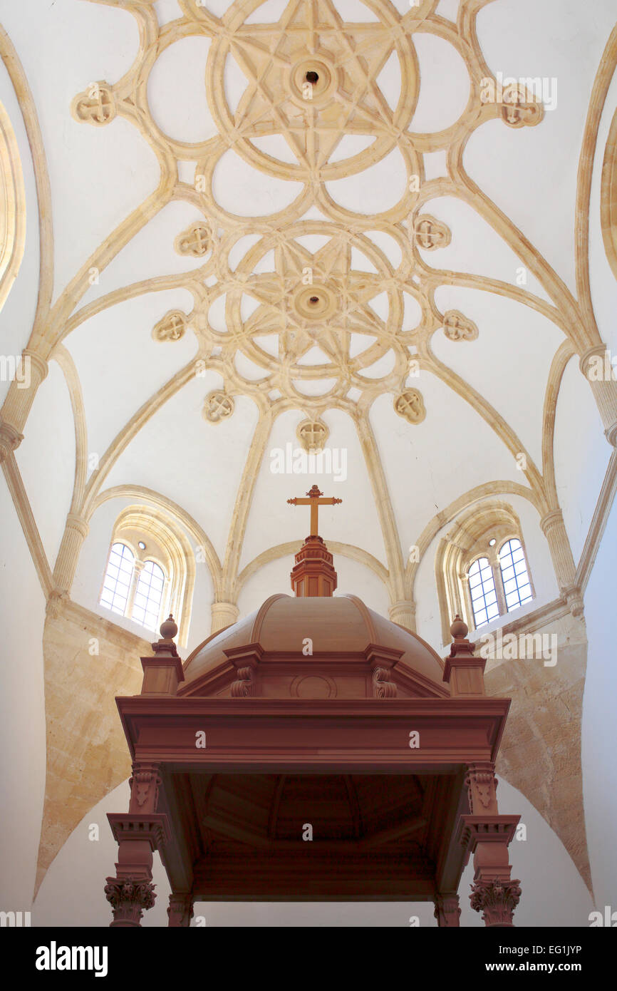 Innenraum der Stiftskirche Kirche von Santa Maria Maggiore, Antequera, Andalusien, Spanien Stockfoto