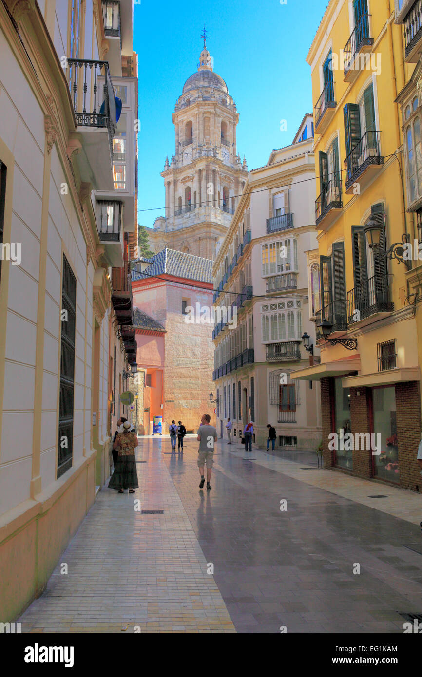 Glockenturm der Kathedrale, Malaga, Andalusien, Spanien Stockfoto