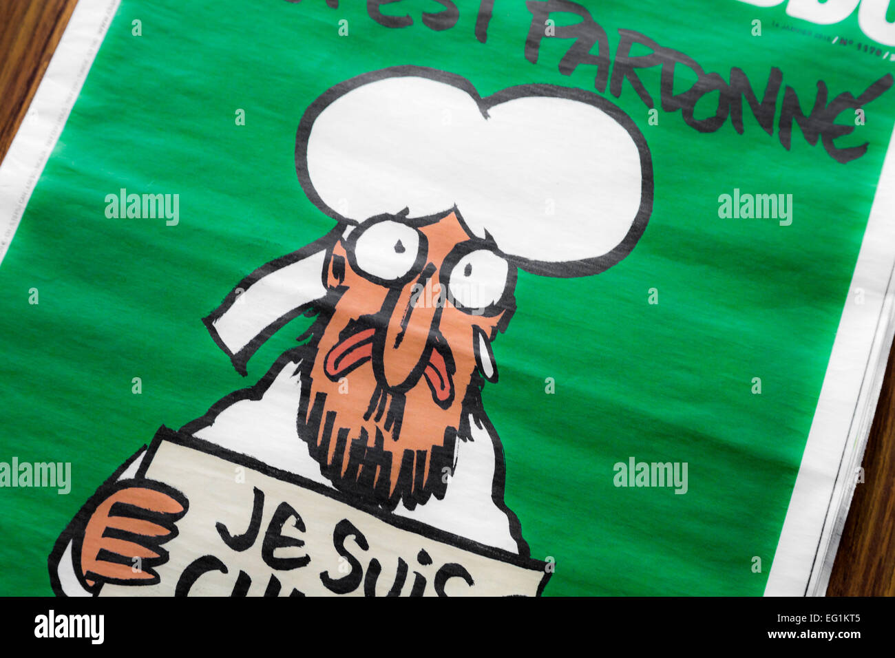 Cover von Charlie Hebdo Ausgabe Nr. 1178 - die "Überlebenden Problem" 14. Januar 2015 Stockfoto