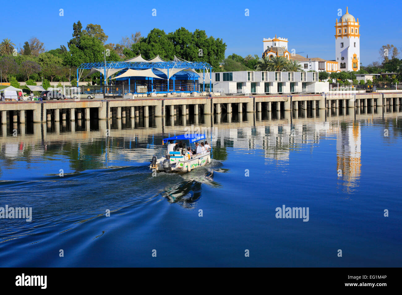 Guadalquivir Fluss, Sevilla, Andalusien, Spanien Stockfoto