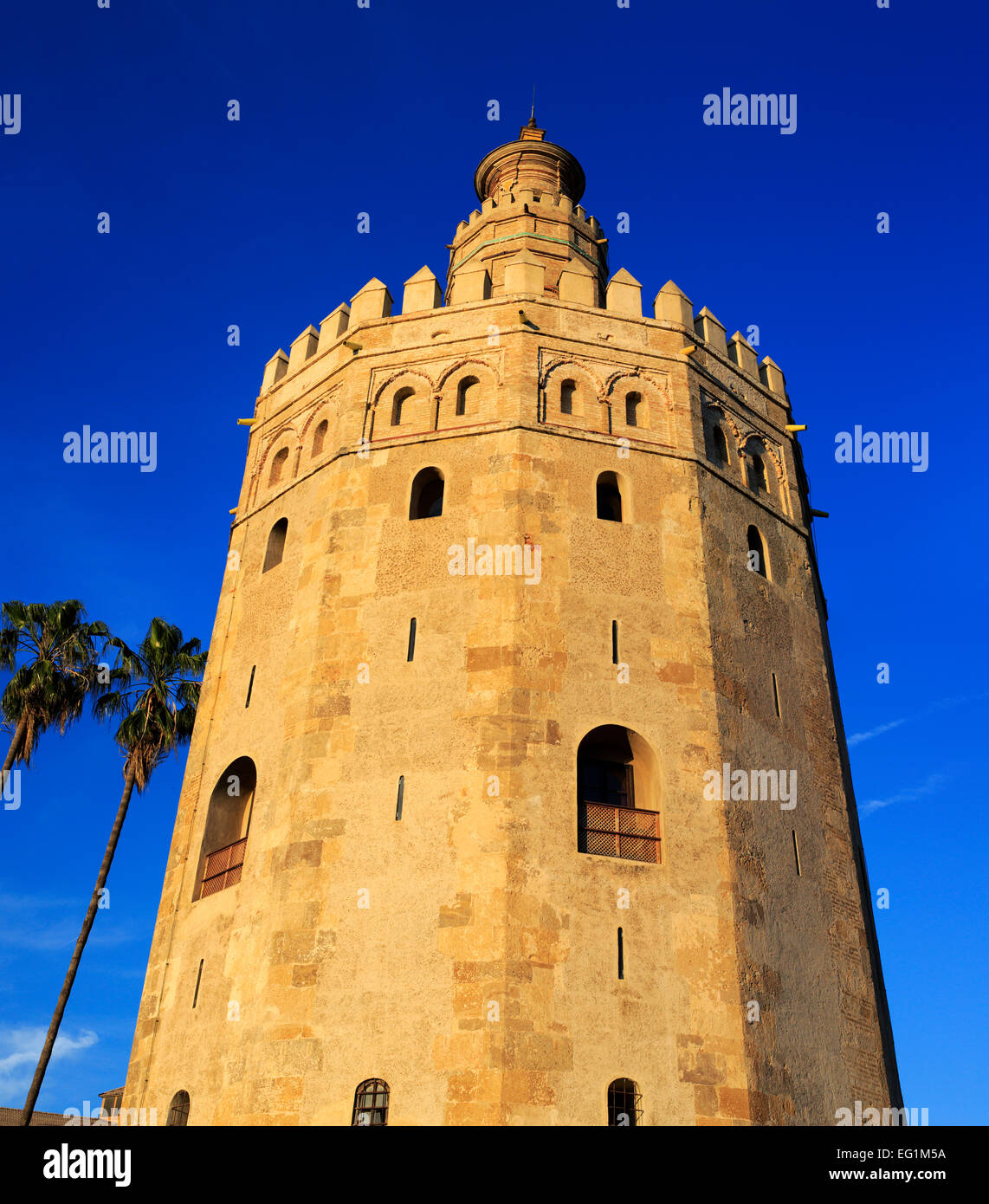 Torre del Oro (Goldener Turm), Sevilla, Andalusien, Spanien Stockfoto