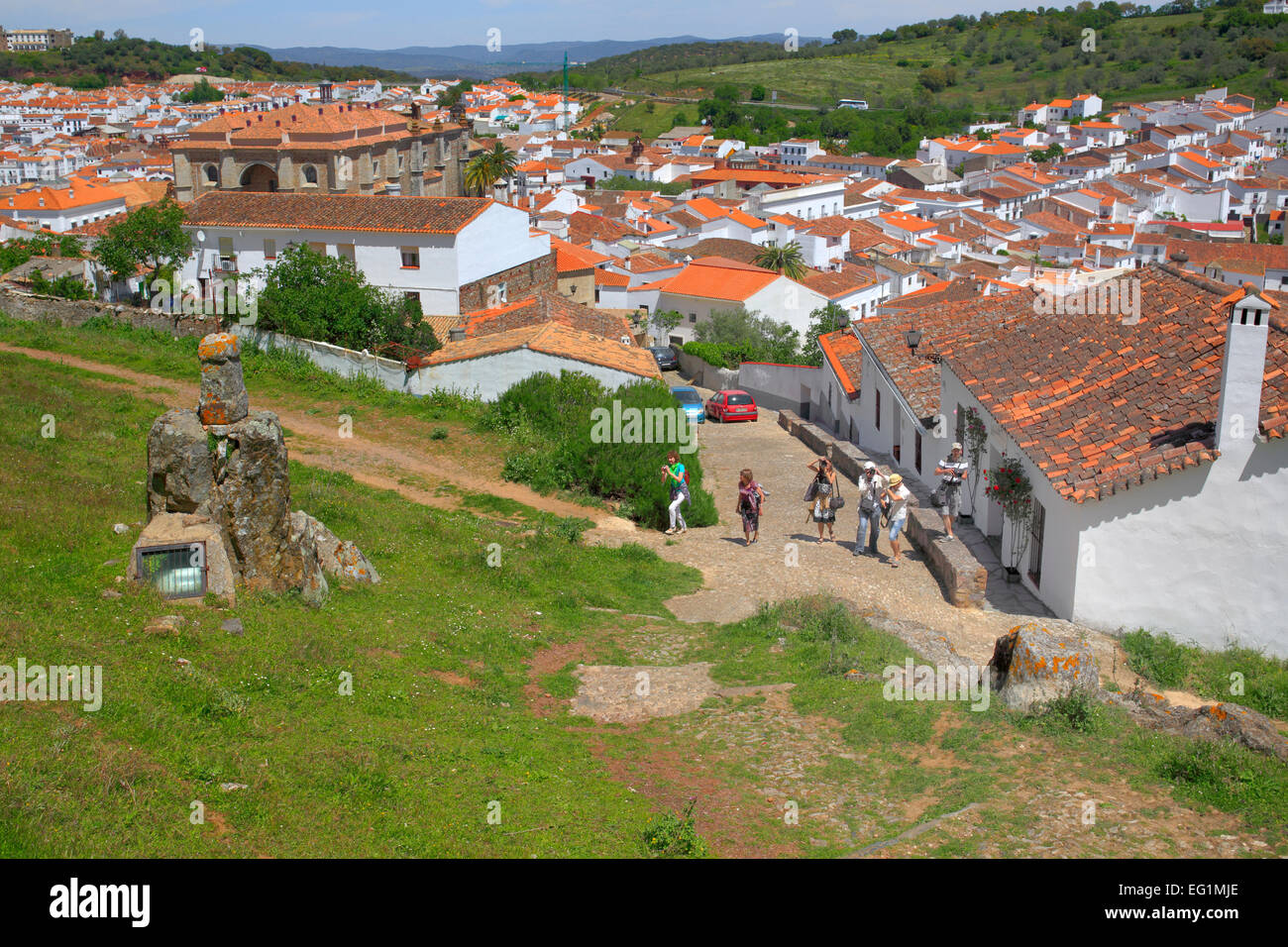 Stadtbild, Aracena, Andalusien, Spanien Stockfoto