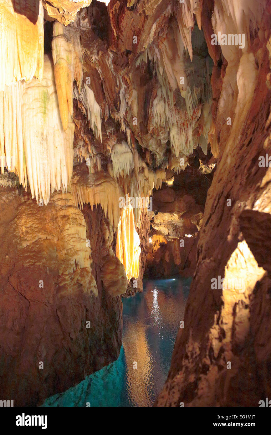 Gruta de Las Maravillas (Grotte der Wunder), Stalaktiten Höhle, Aracena, Andalusien, Spanien Stockfoto