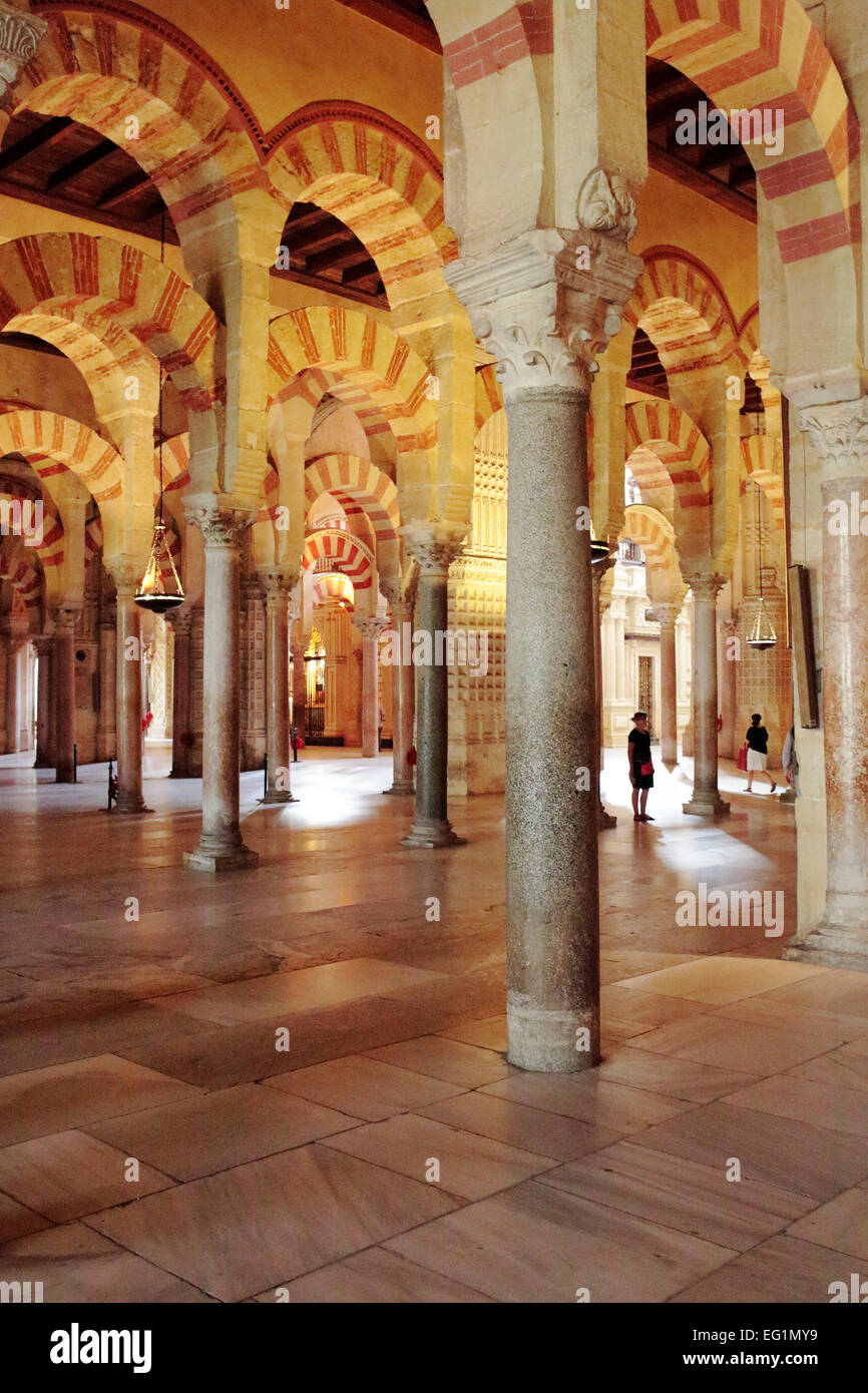 Gebet Hall Interieur, Kathedrale (Mezquita), Córdoba, Andalusien, Spanien Stockfoto
