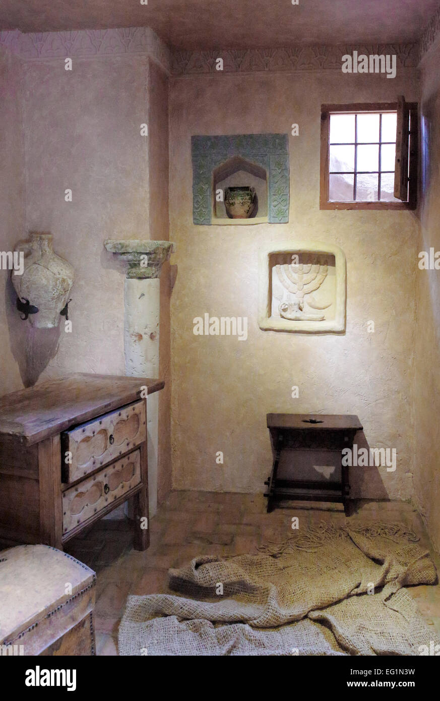 Innenausbau von Sephardic House, Jüdisches Viertel, Córdoba, Andalusien, Spanien Stockfoto