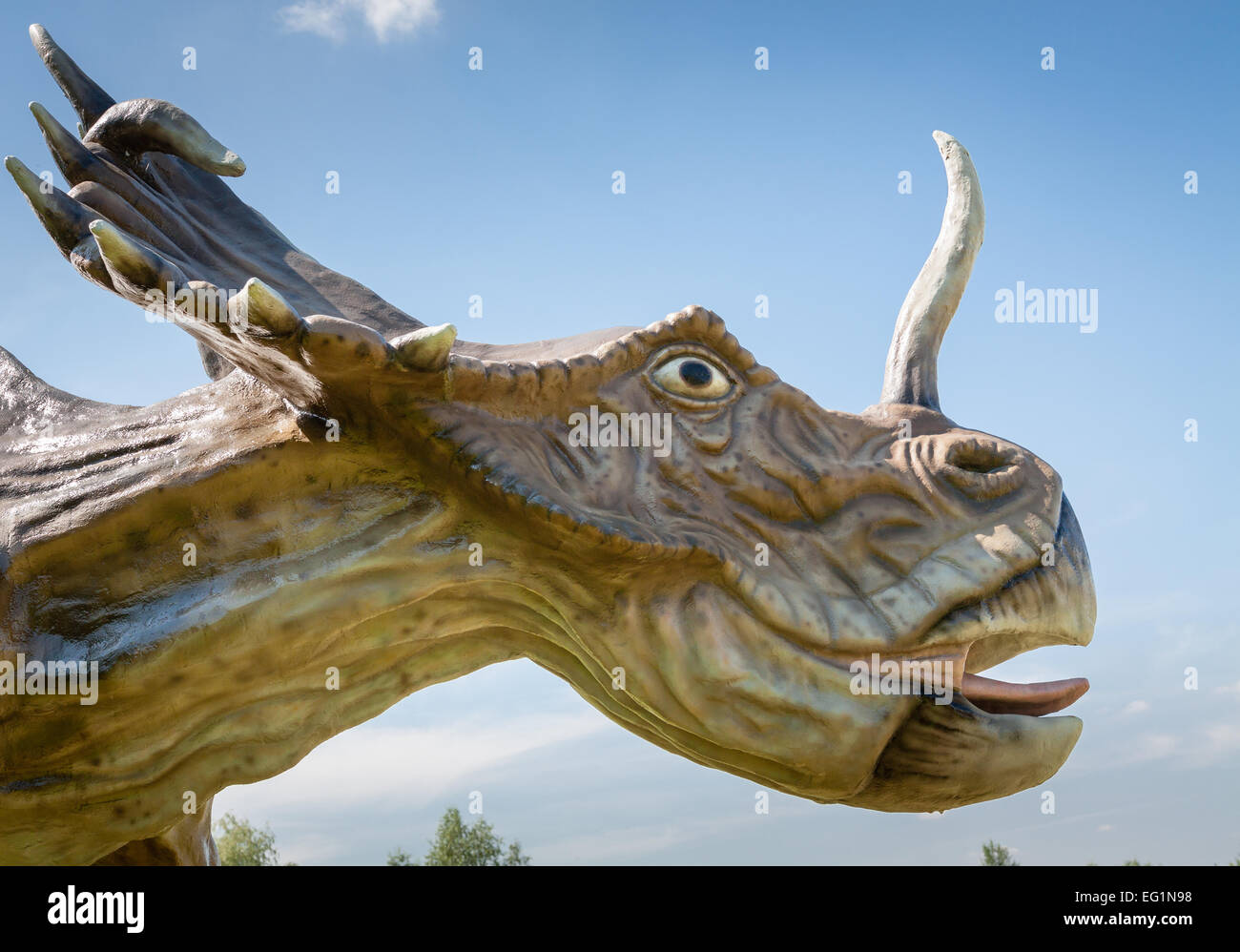 Centrosaurus Centrozaur Dinosaurier Replik im Dino-park Stockfoto