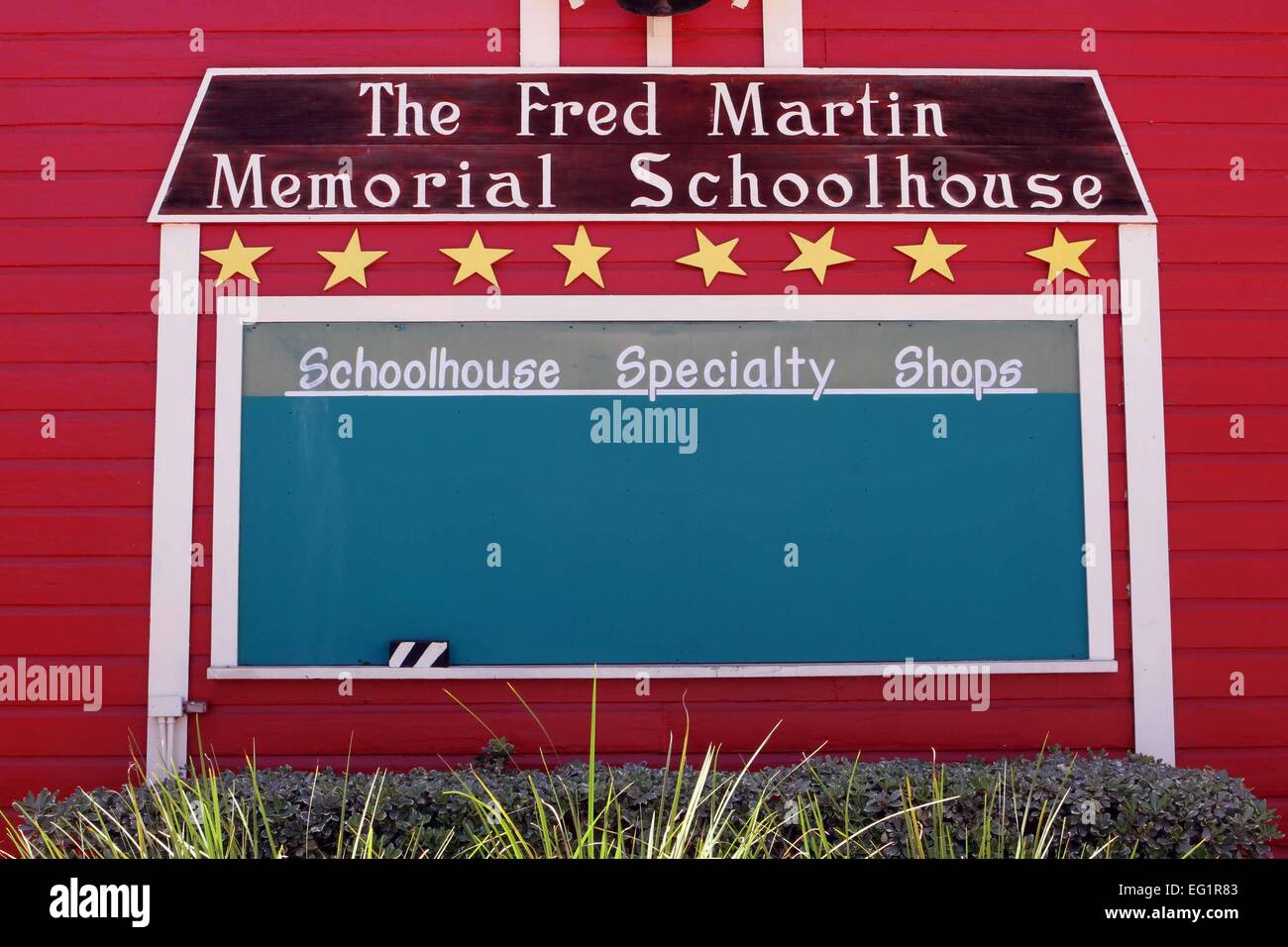 Kleine Stadt von Spring, Texas in den Hoheitsbereich von Houston, Texas.  Fred Martin Memorial School House Stockfoto