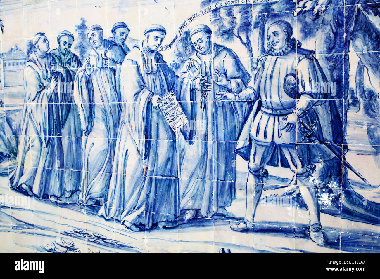 Azulejo, Alcobaca Klosterkirche, Alcobaca, Portugal Stockfoto