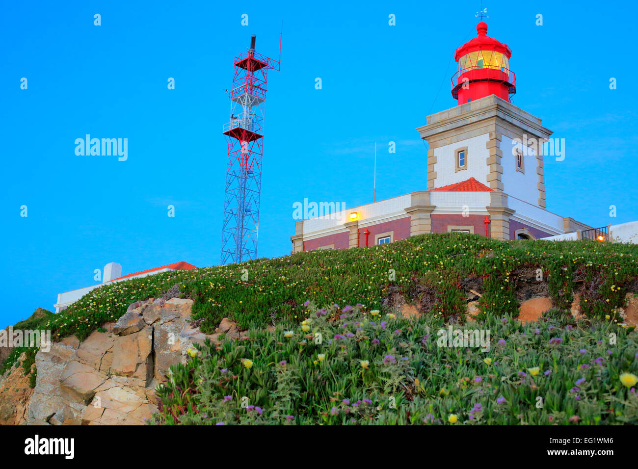 Leuchtturm auf Kap Cabo da Roca, Portugal Stockfoto