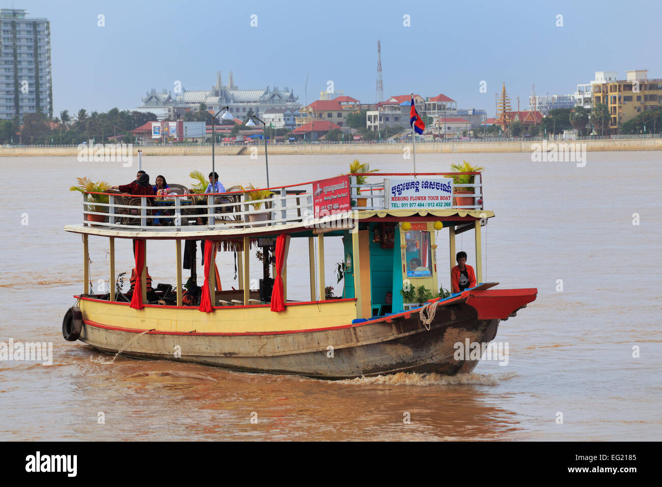 Sisowath Quay, Phnom Penh, Kambodscha Stockfoto