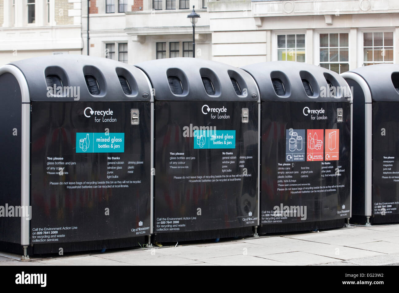 Keep Britain Tidy recycling-Behälter London Stockfoto