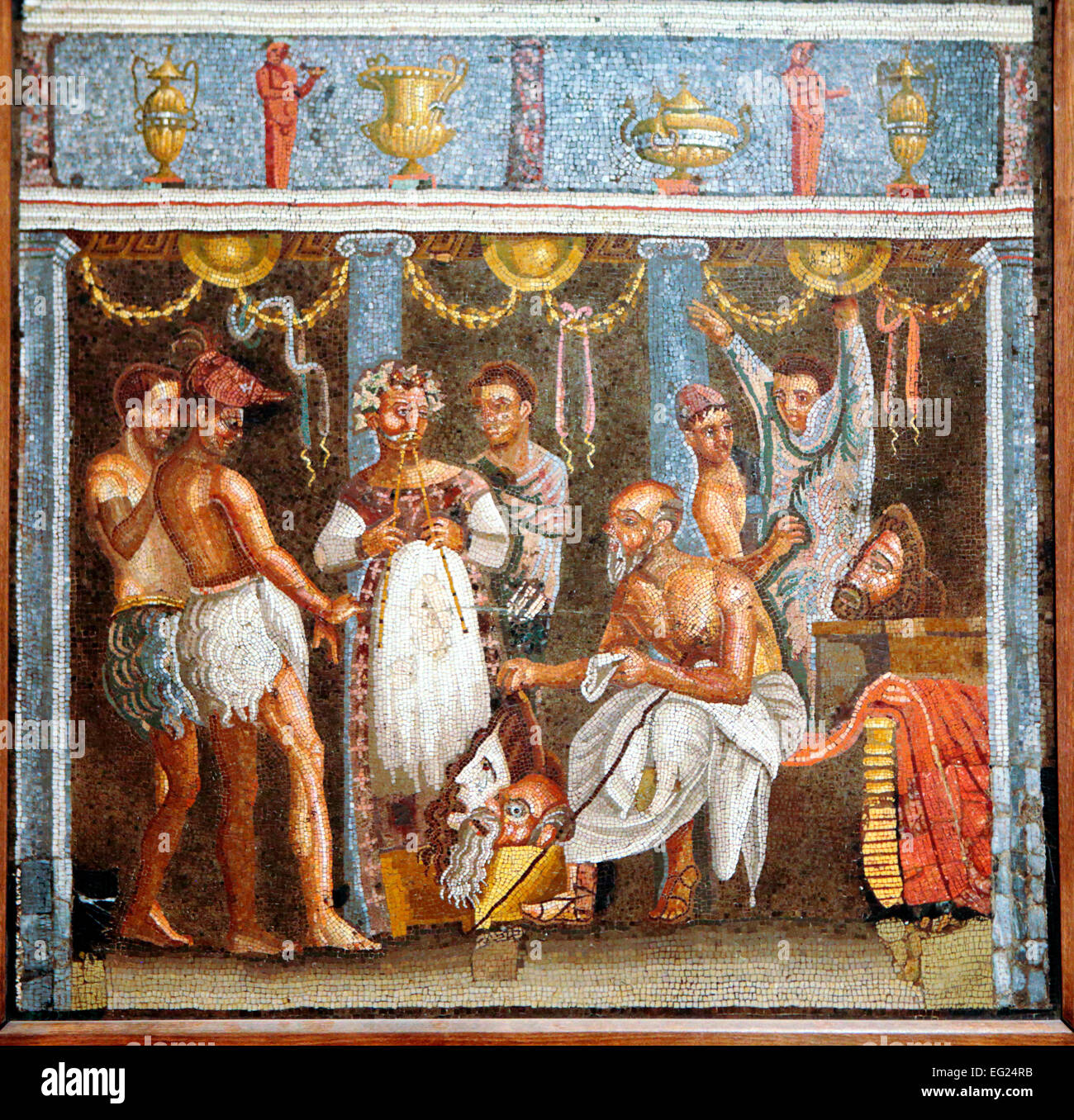 Mosaik, Archäologisches Nationalmuseum Neapel, Kampanien, Italien Stockfoto