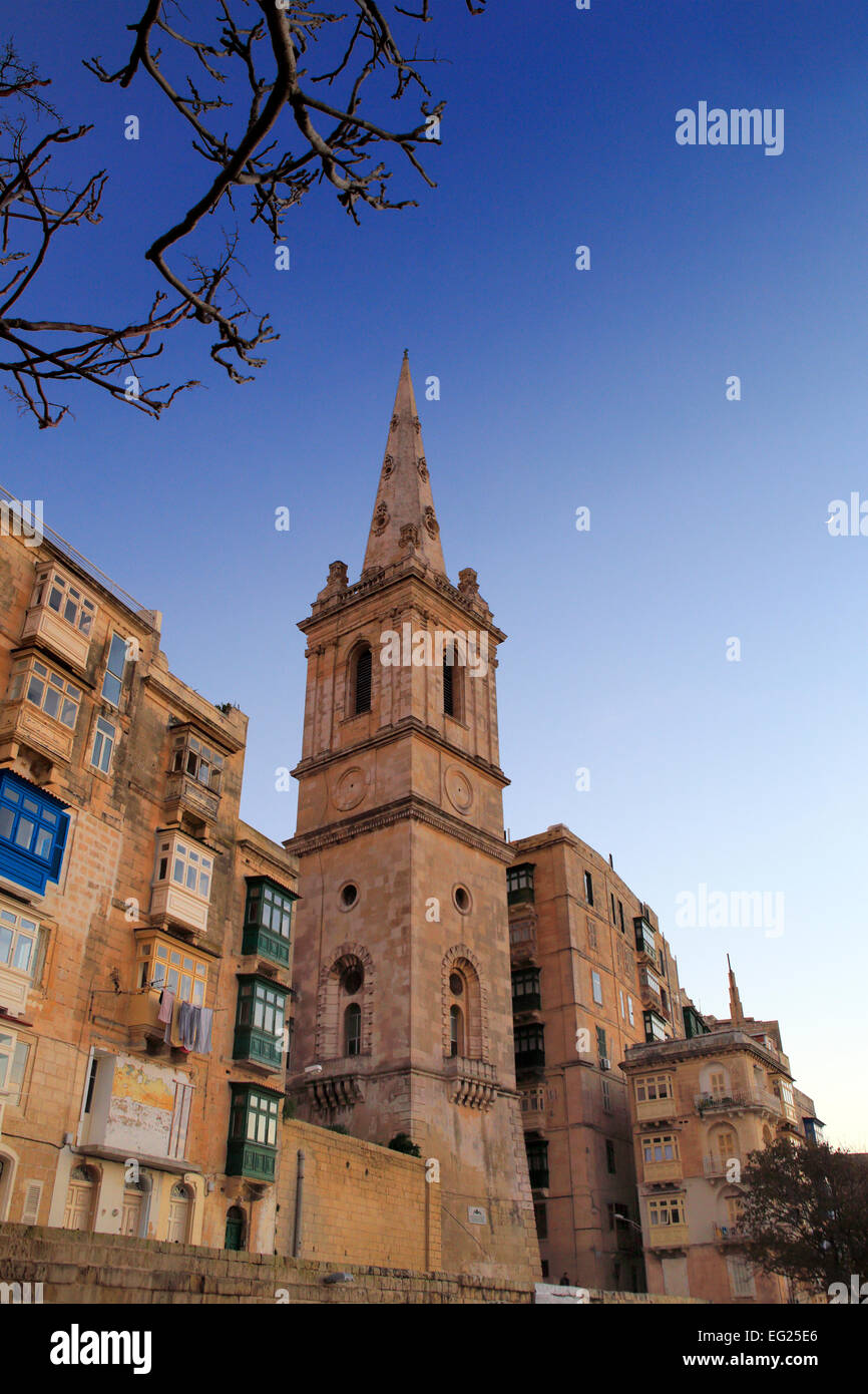 Straße in der Altstadt, La Valletta, Malta Stockfoto