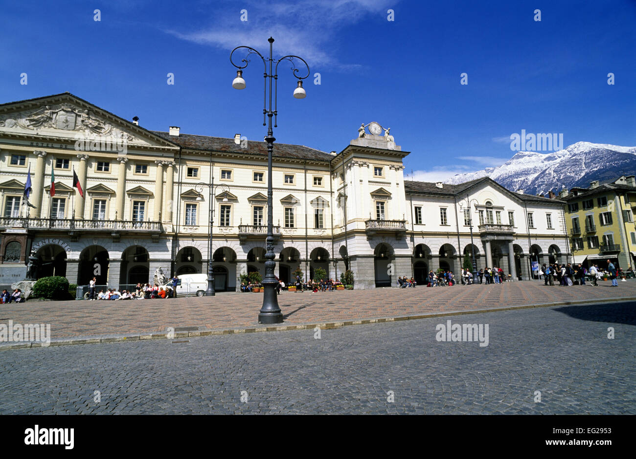 Italien, Aostatal, Aosta, Piazza Chanoux, Rathaus Stockfoto