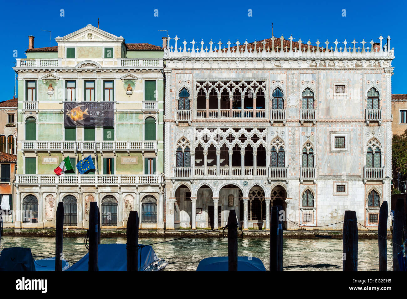 Ca'd ' Oro Palast oder Palazzo Santa Sofia Fassade mit Blick auf den Canal Grande, Venedig, Veneto, Italien Stockfoto
