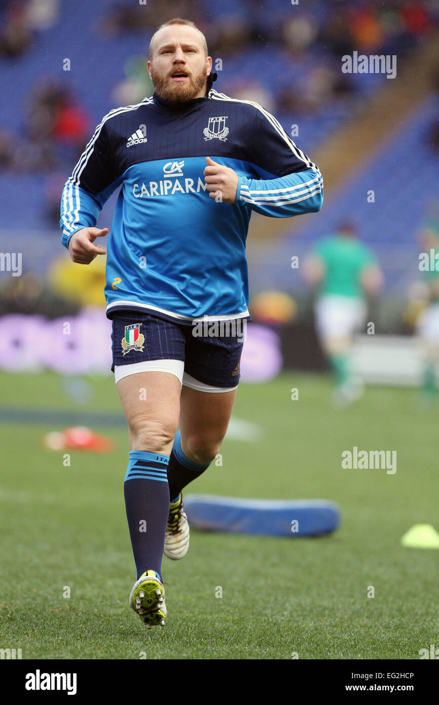 Italien, Rom: Italiens Spieler Leonardo Ghiraldini vor der Six Nations International Rugby Union Stockfoto