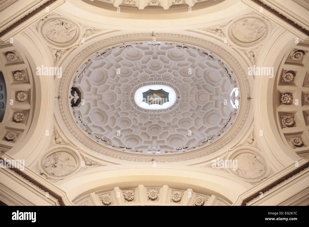 Innenraum der Kirche von Saint Charles an den vier Brunnen (Chiesa di San Carlo Alle Quattro Fontane), Rom, Italien Stockfoto