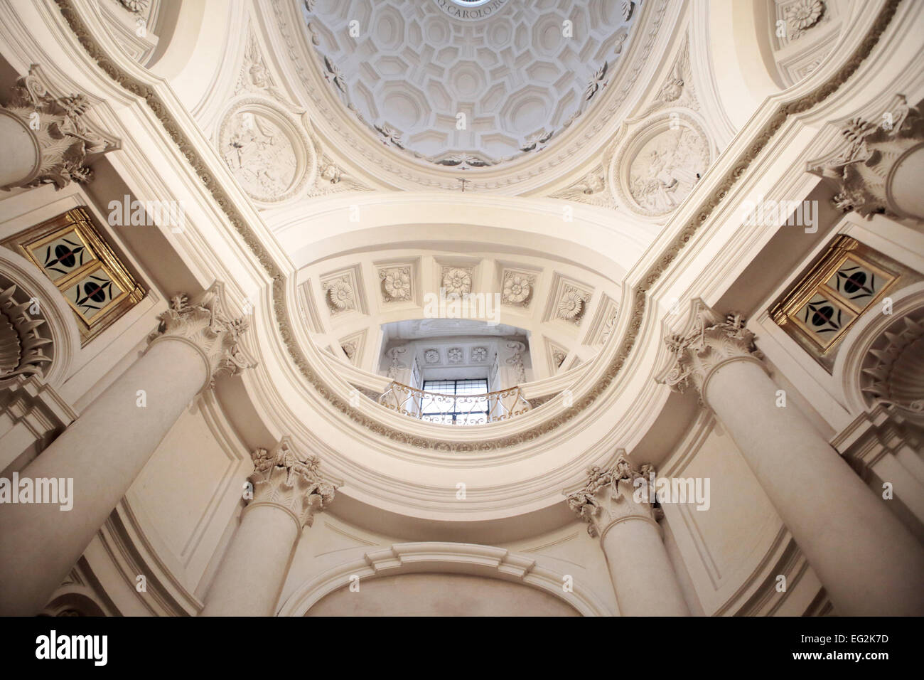 Innenraum der Kirche von Saint Charles an den vier Brunnen (Chiesa di San Carlo Alle Quattro Fontane), Rom, Italien Stockfoto