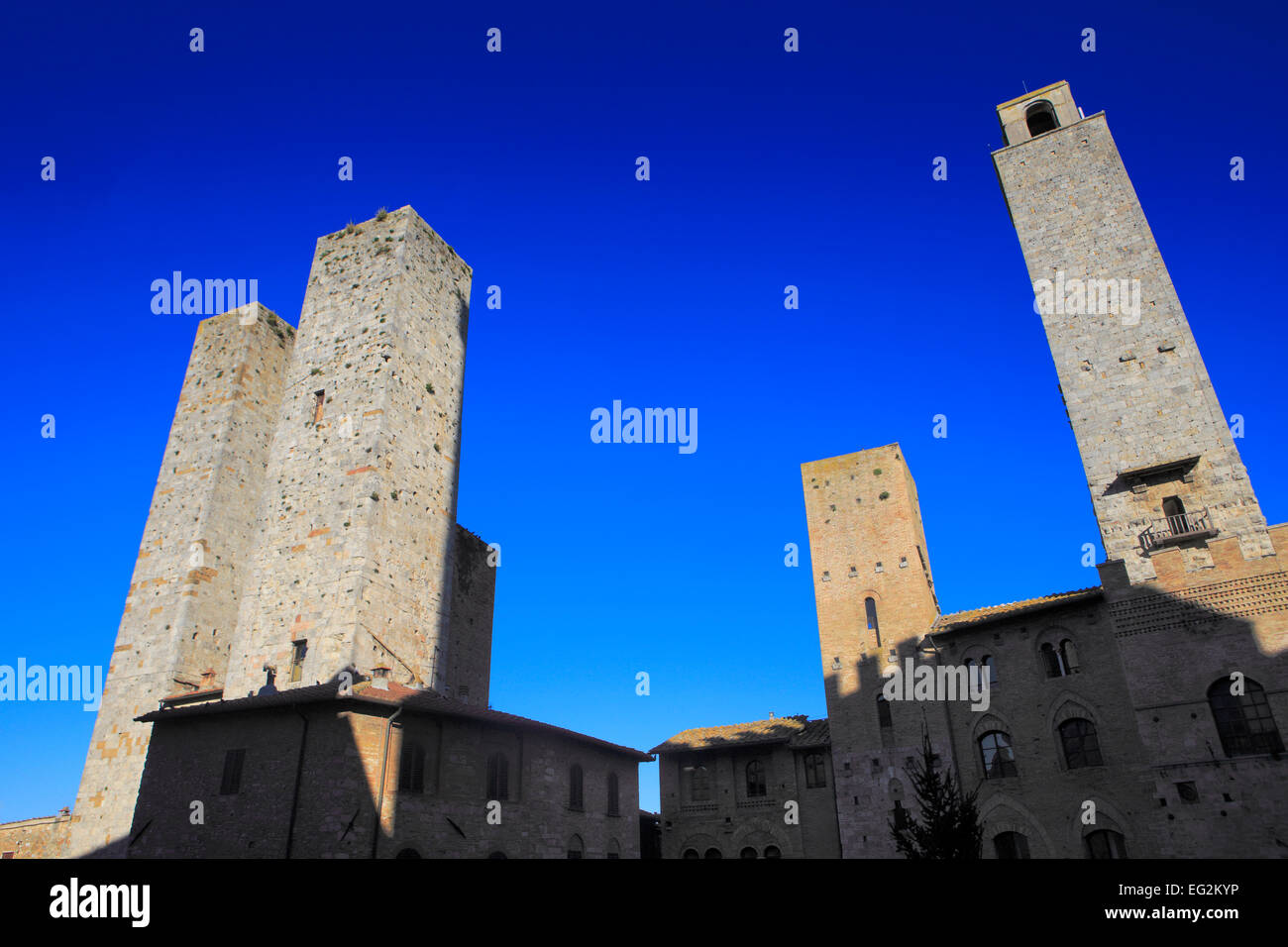 Mittelalterliche Türme, San Gimignano, Toskana, Italien Stockfoto