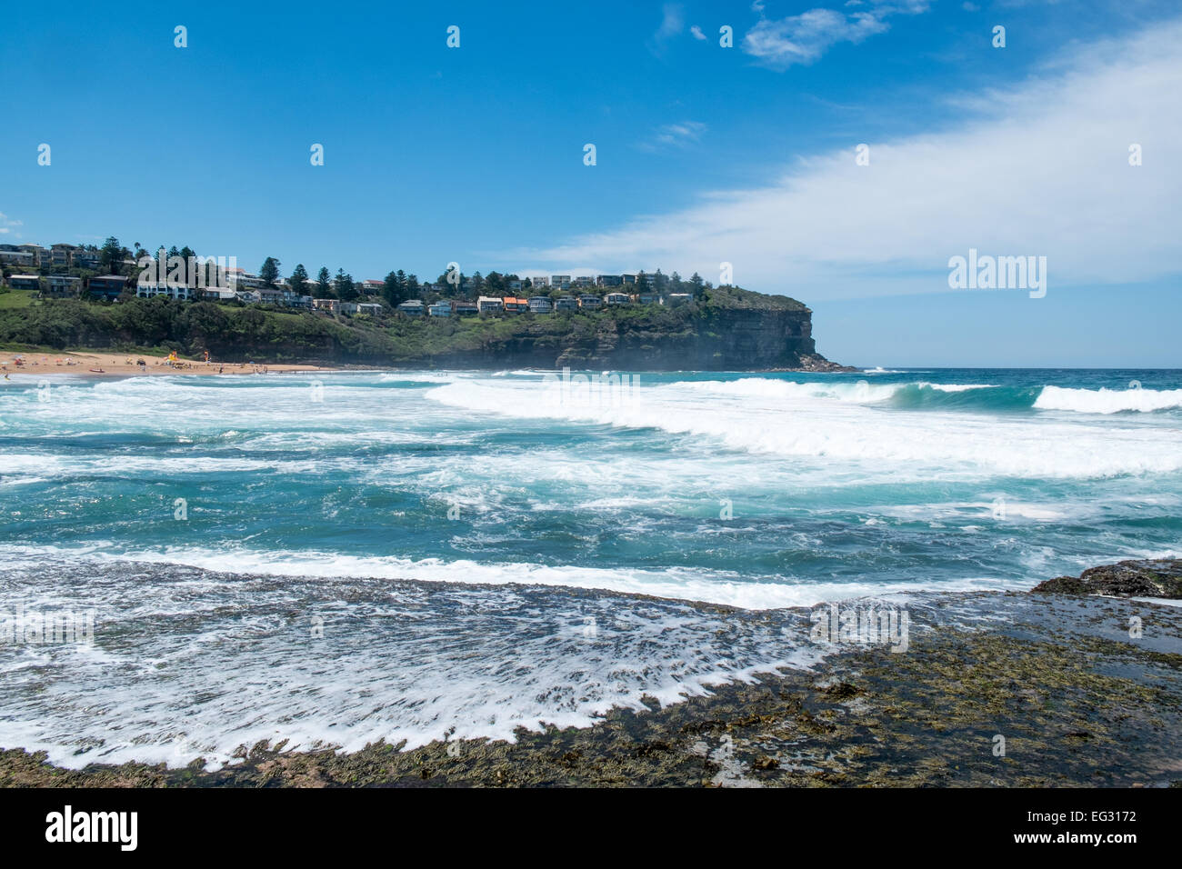 Bilgola Beach einer der berühmten Nordstrände von Sydney, new-South.Wales, Australien Stockfoto