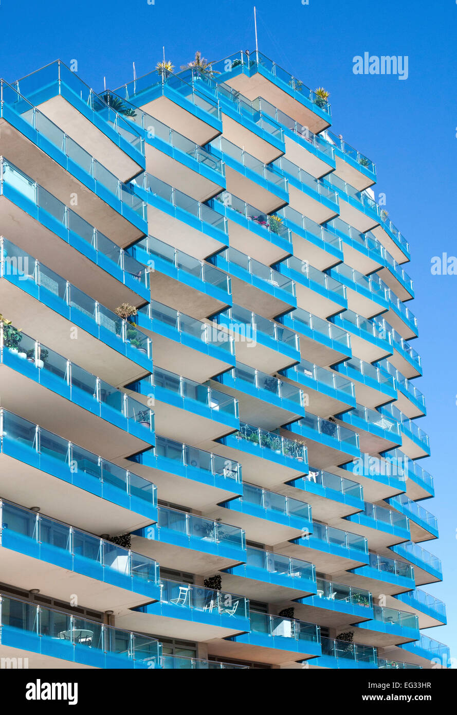 Ocean Village Apartment Block, Gibraltar, Britische überseegegend in Südeuropa Stockfoto
