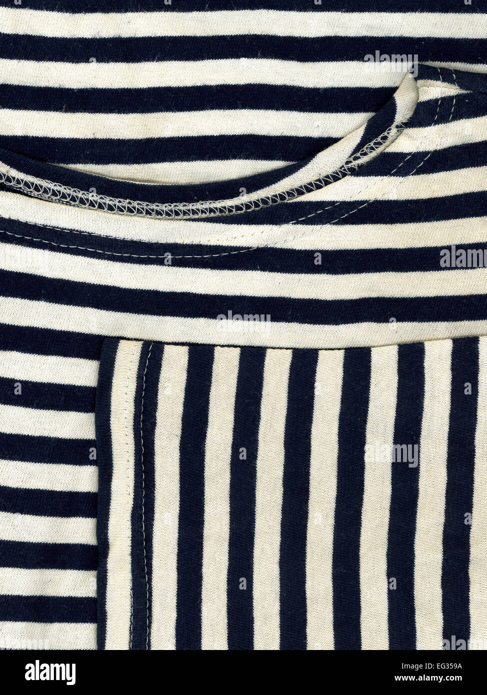 Nahaufnahme eines authentischen Sailor Streifen Weste Stockfoto