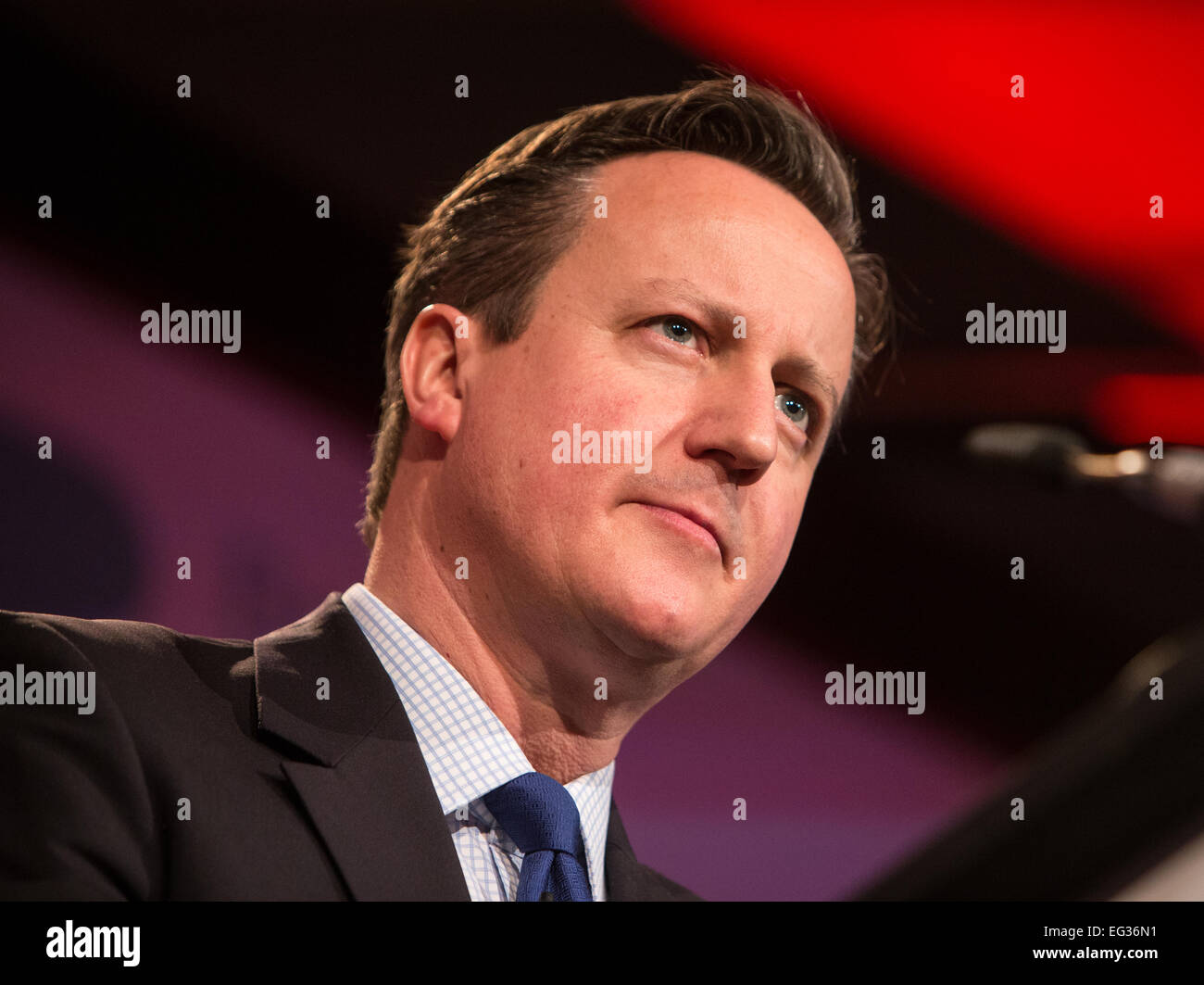 David Cameron befasst sich mit die British Chambers Of Commerce-Konferenz in London Stockfoto