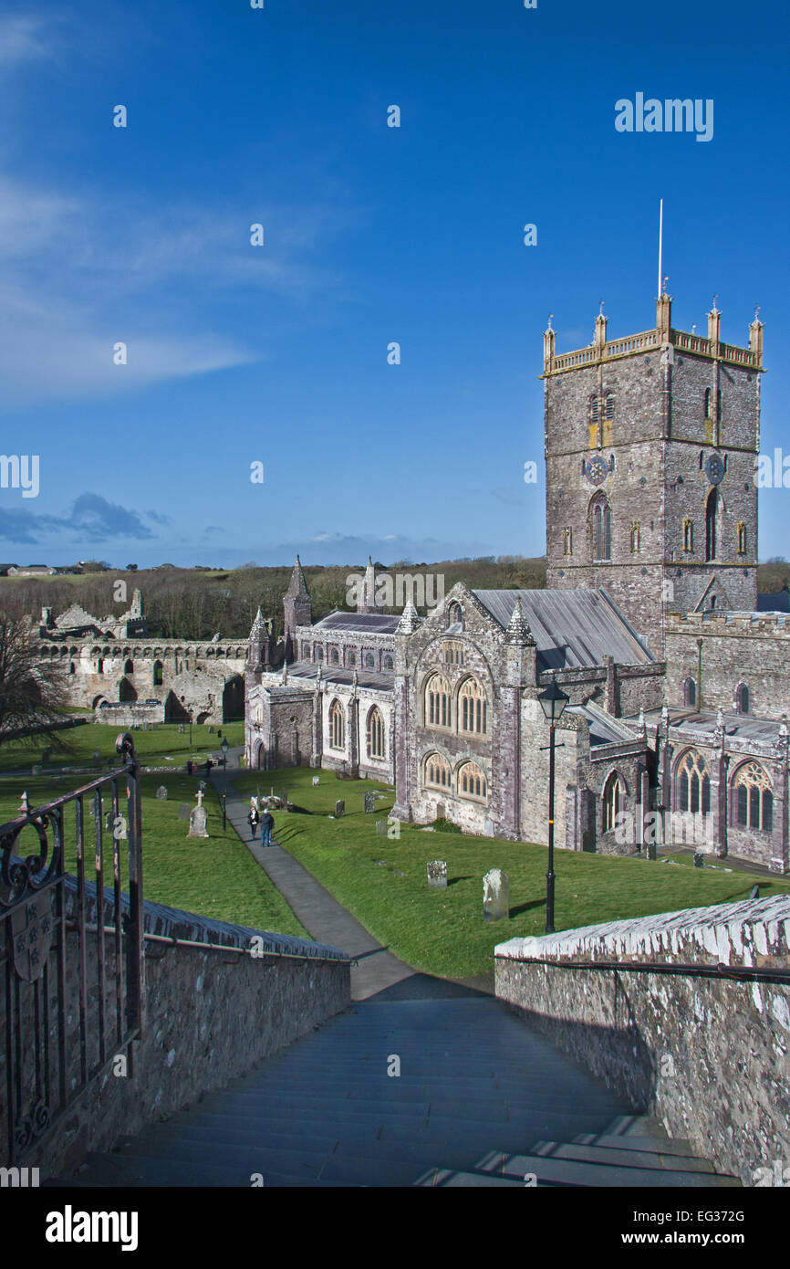 St. Davids Kathedrale und Bischofspalast, Pembrokeshire Stockfoto