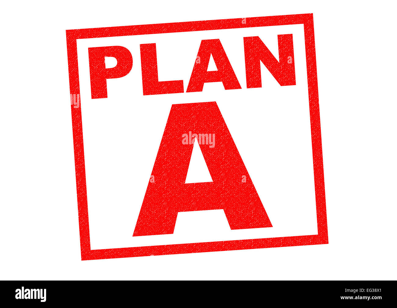 Planen Sie einen roten Stempel auf einem weißen Hintergrund. Stockfoto