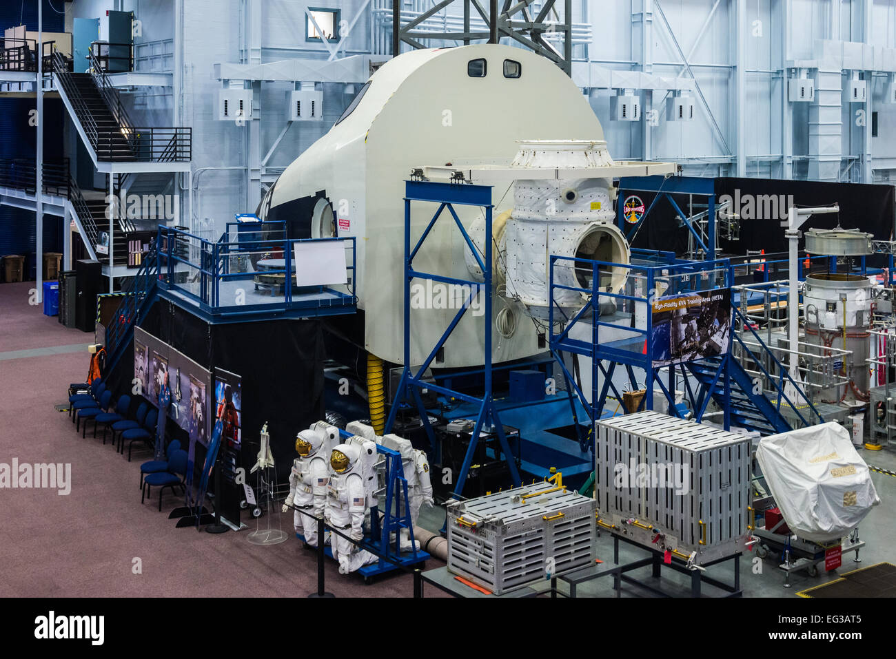 Space Shuttle Simulator in der Testanlage der NASA Johnson Space Center in Houston, Texas, USA. Stockfoto
