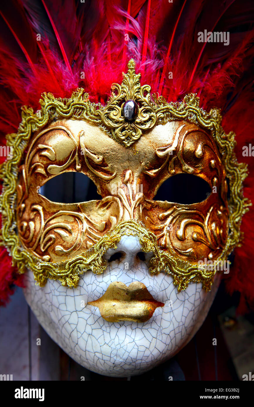 Traditioneller Karneval Maske Nahaufnahme, Venedig Stockfoto