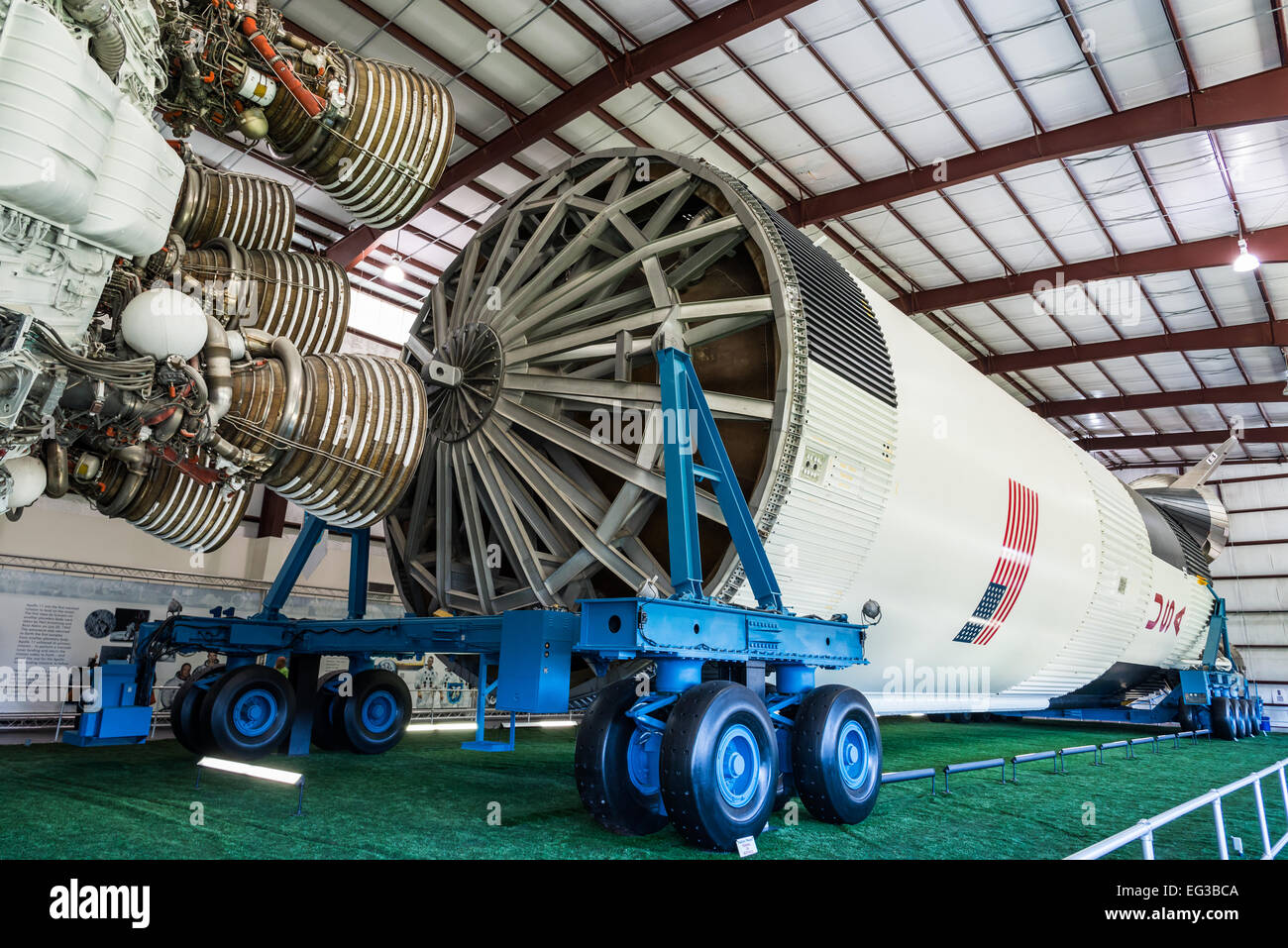 Saturn V-Rakete am NASA Johnson Space Center in Houston, Texas, USA. Stockfoto