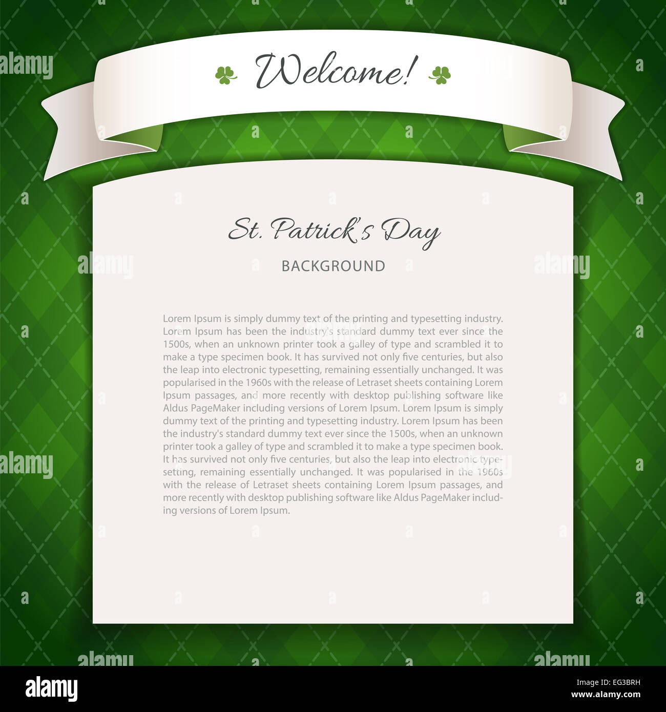 Grüne St. Patricks Day Hintergrund mit Textfreiraum Stockfoto