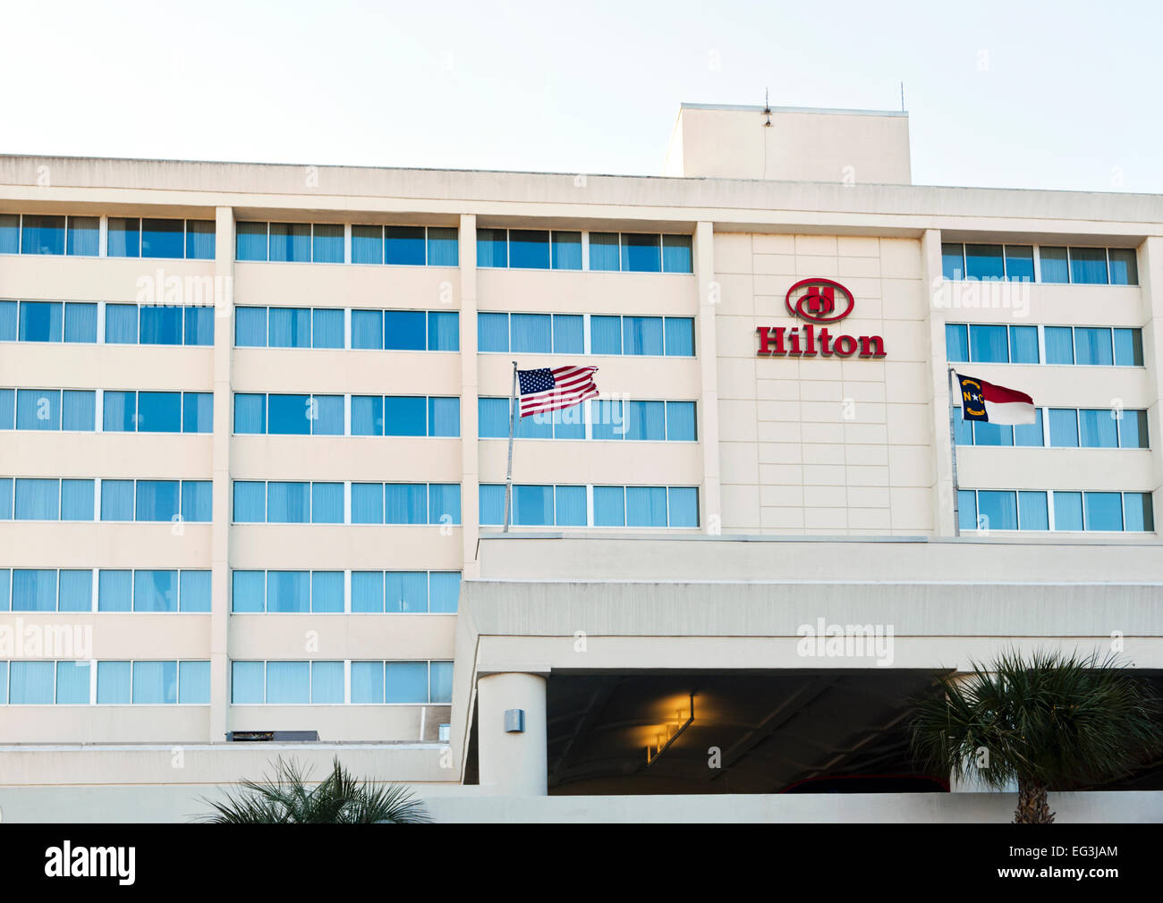 Hilton Hotel, Water Street, Downtown Wilmington, North Carolina Stockfoto