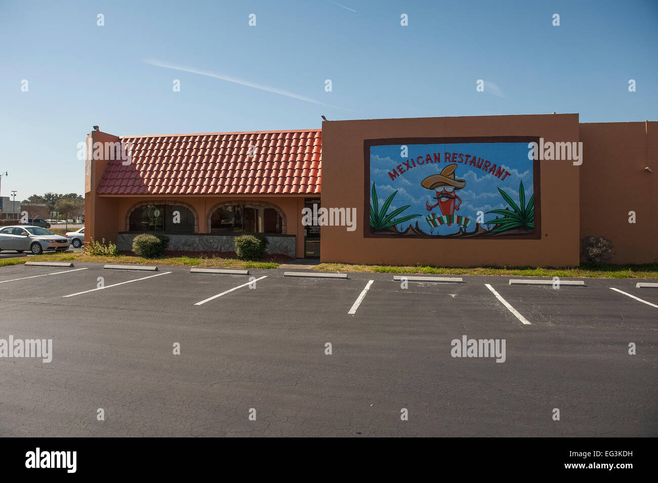 Mexikanisches Restaurant Wall Art an eine Niederlassung in Leesburg, Florida USA Stockfoto
