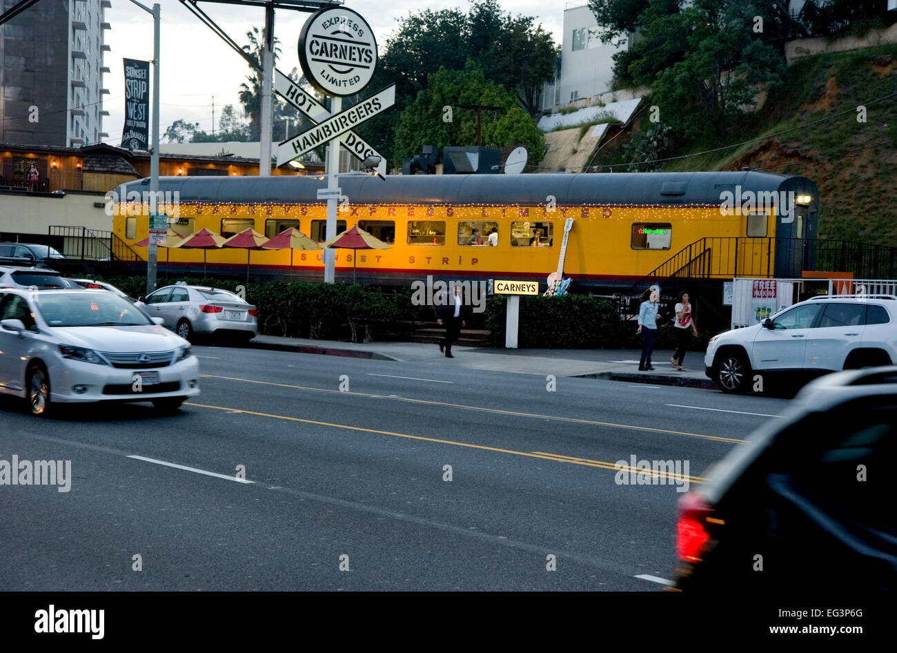 Carney Hot-Dog Diner Auto auf dem Sunset Strip Stockfoto