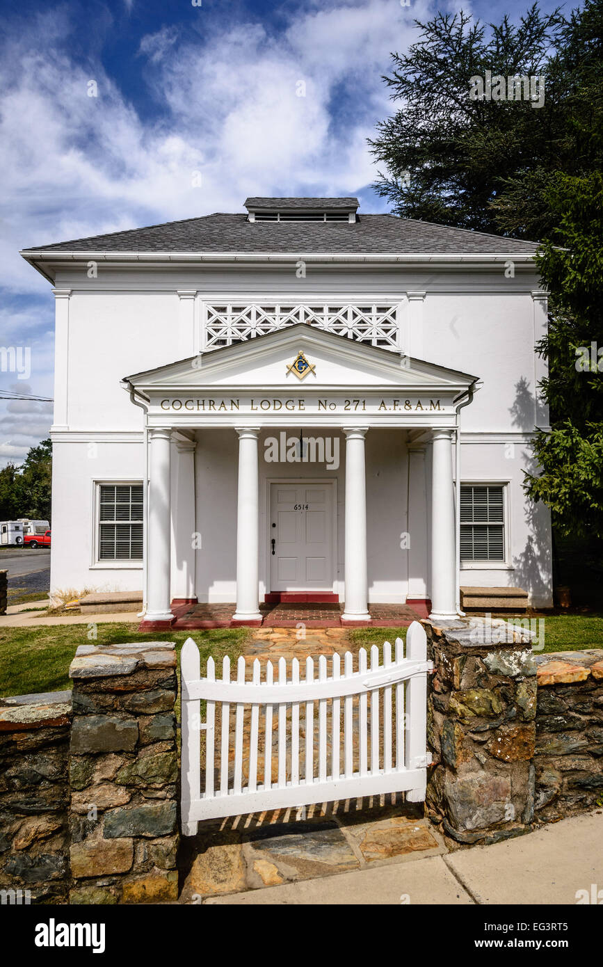 Cochran Lodge Nr. 271, alte kostenlose & akzeptierten Maurer, die Ebenen, Virginia Stockfoto