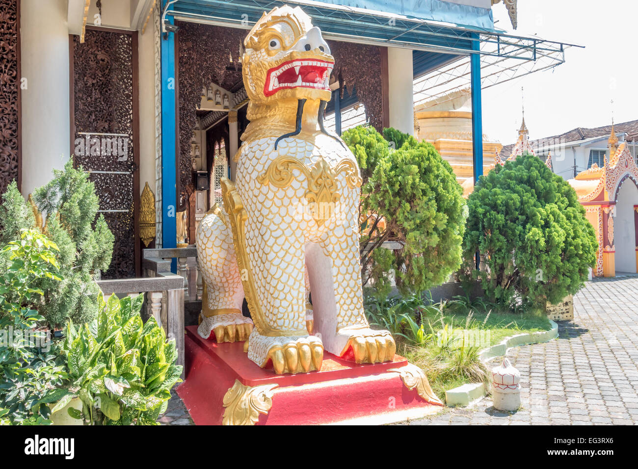 Dhammik Arama birmanischen buddhistischen Tempel Burma Lane Penang Malaysia Stockfoto