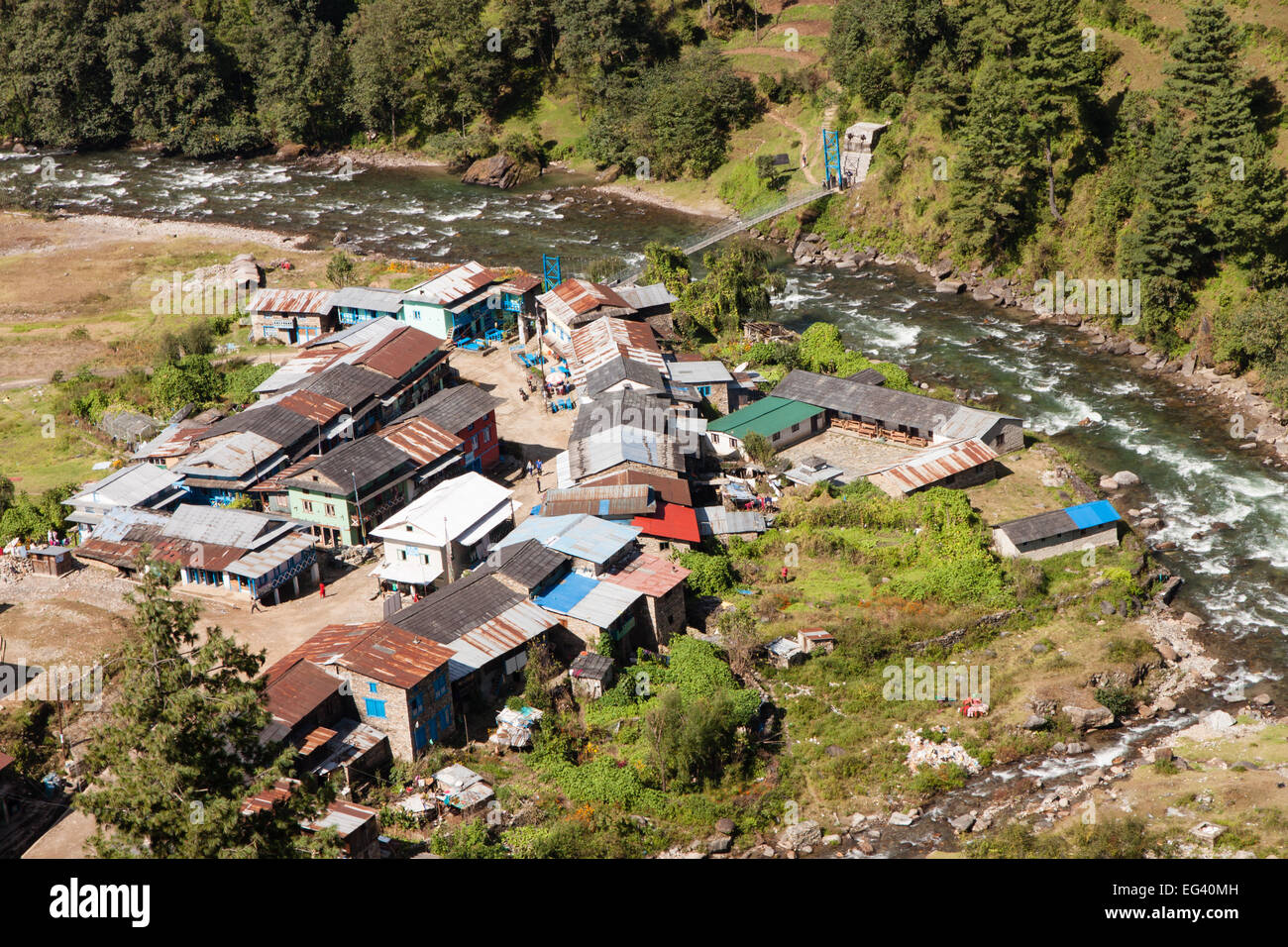 Das Dorf Shivalaya, Nepal Stockfoto