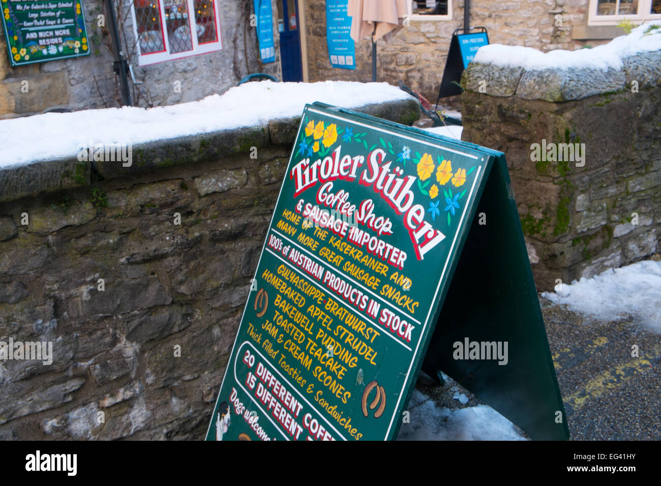 Tiroler Stüberl österreichischen Café Restaurant in Bakewell Derbyshire England Stockfoto